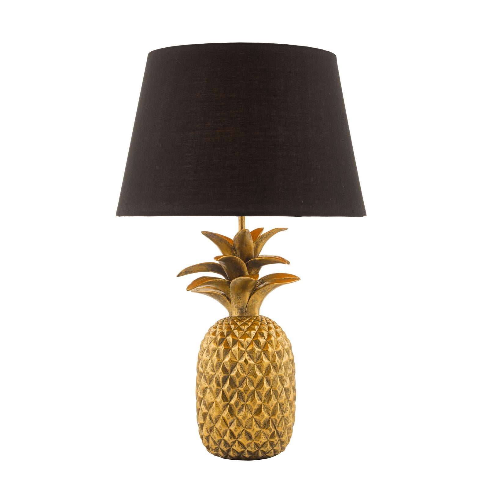 Safa Pineapple Table Lamps Gold With Shade