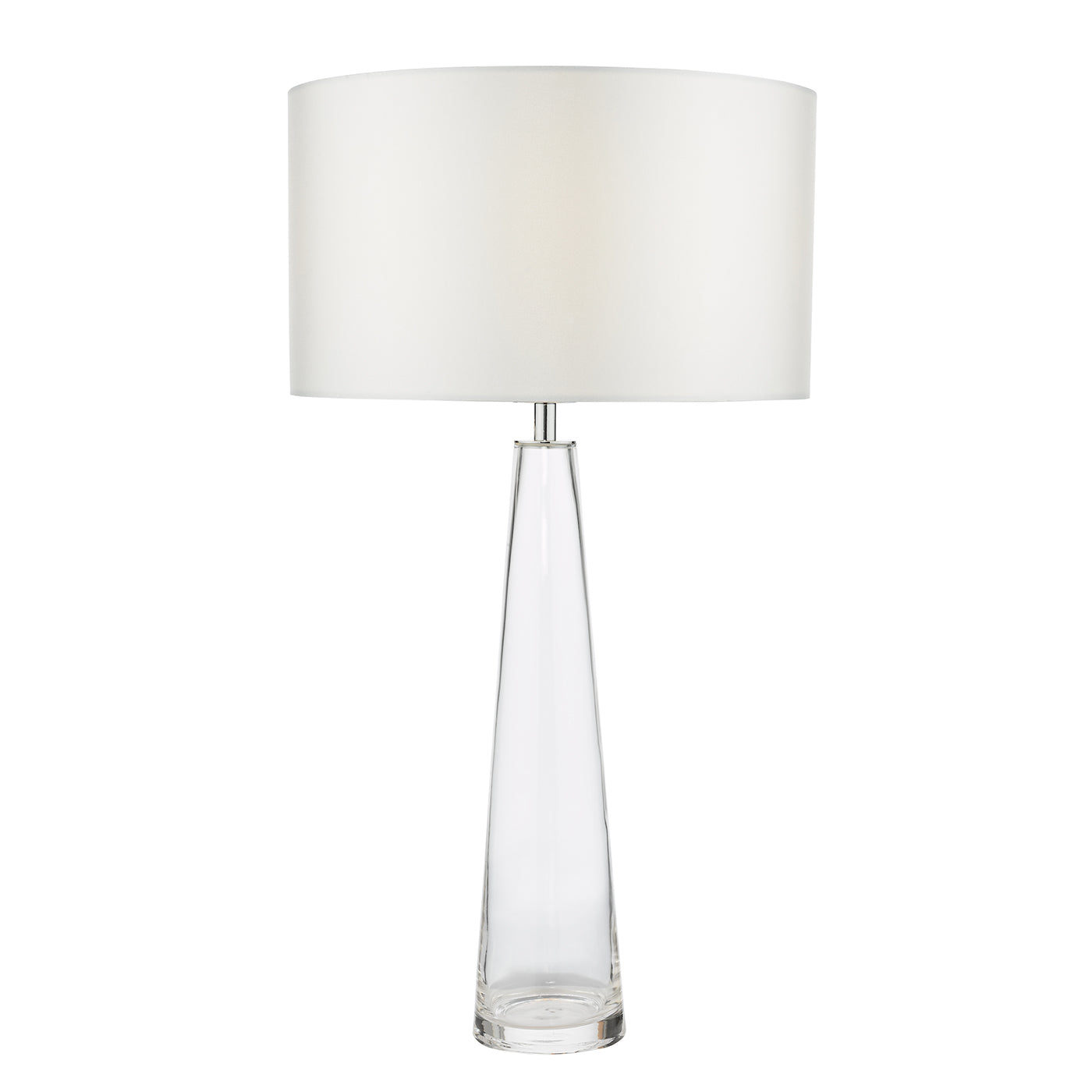 Samara Table Lamp Glass and Polished Chrome With Shade
