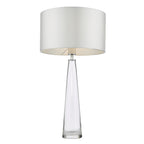 Samara Table Lamp Glass and Polished Chrome With Shade