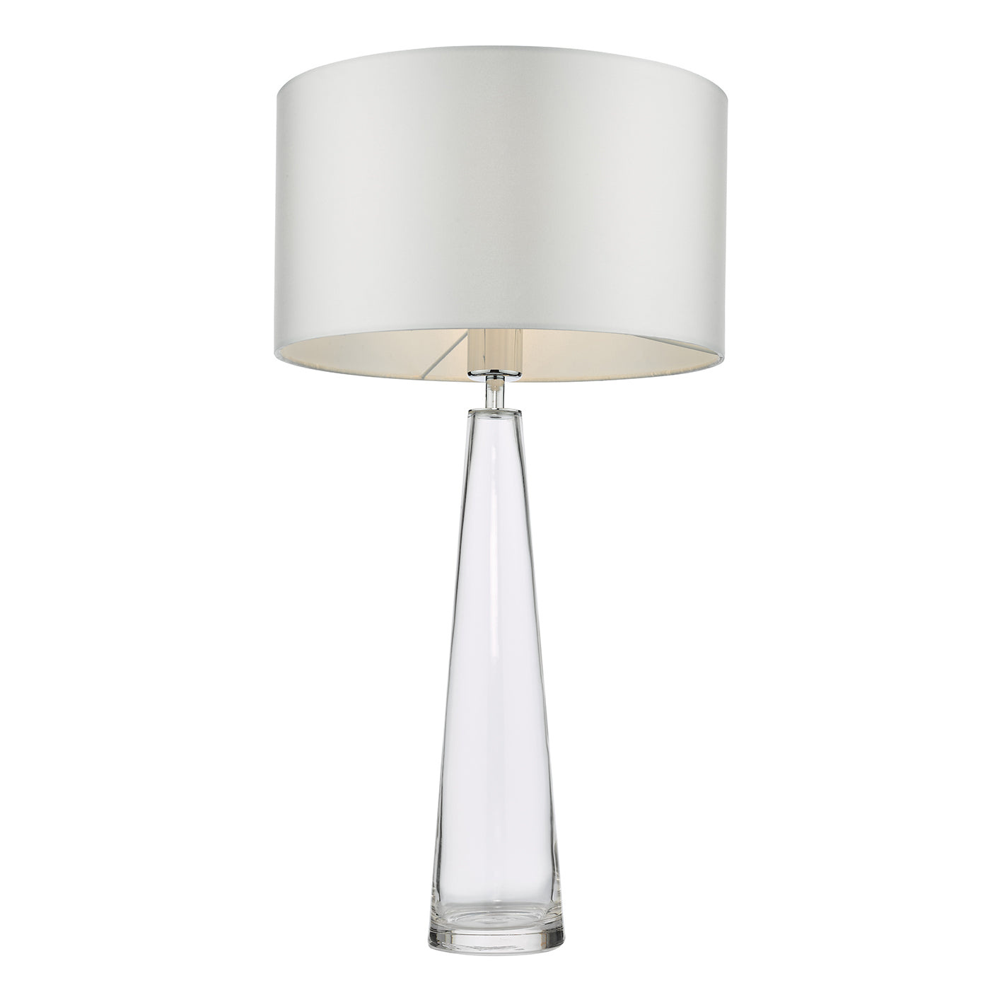 Samara Table Lamp Glass and Polished Chrome With Shade