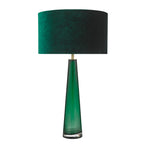 Samara Table Lamp Green Glass and Polished Chrome With Shade