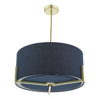 Santino Pendant Gold With Navy Cotton Shade