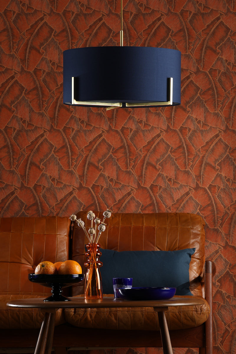 Santino Pendant Gold With Navy Cotton Shade