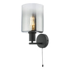 Savannah Wall Light Matt Black and Smoked Glass