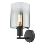 Savannah Wall Light Matt Black and Smoked Glass