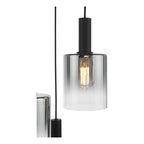 Savannah 3 Light Cluster Pendant Matt Black and Smoked Glass
