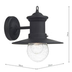 Sedgewick Outdoor Wall Light Black Glass IP44