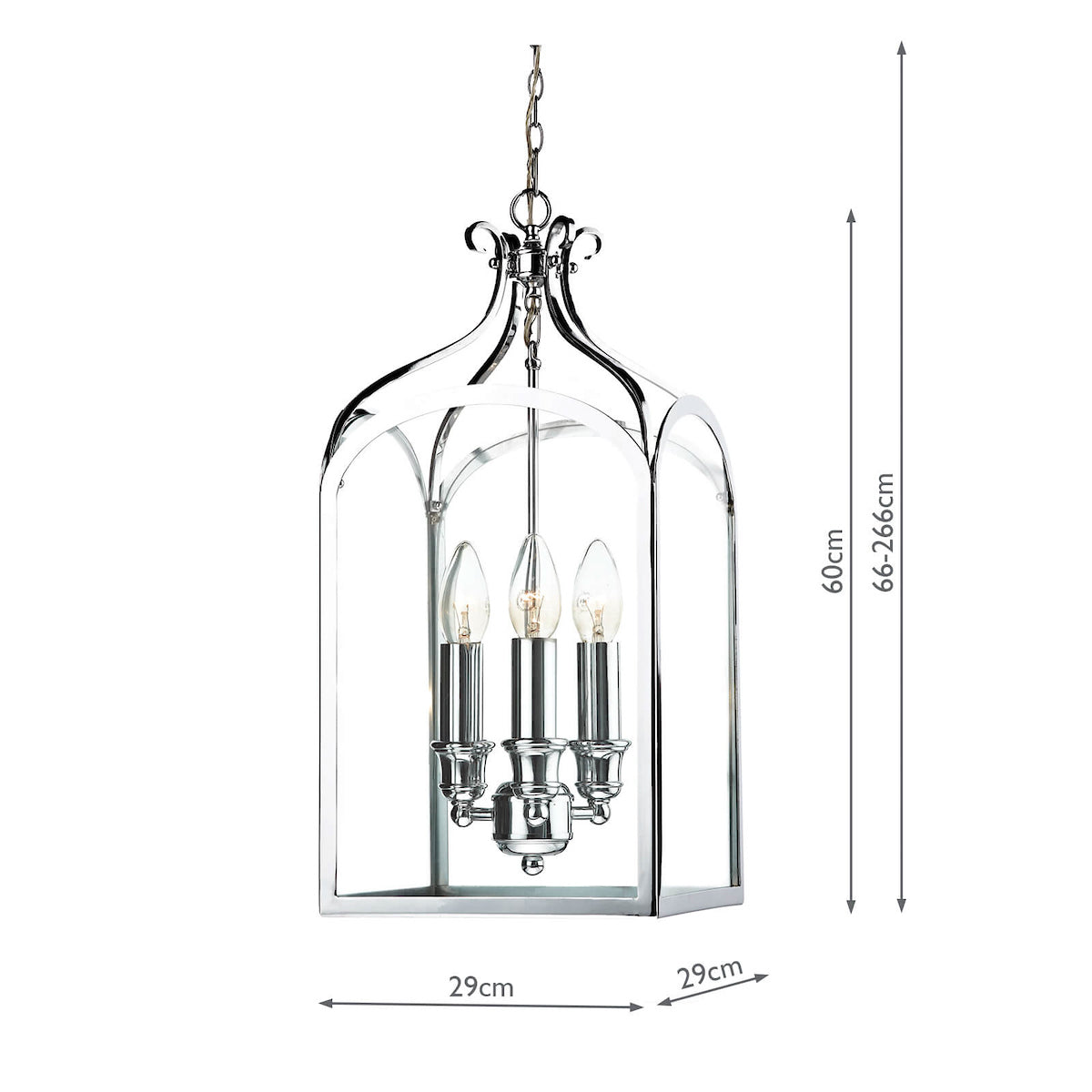 Senator 3 Light Pendant Polished Chrome