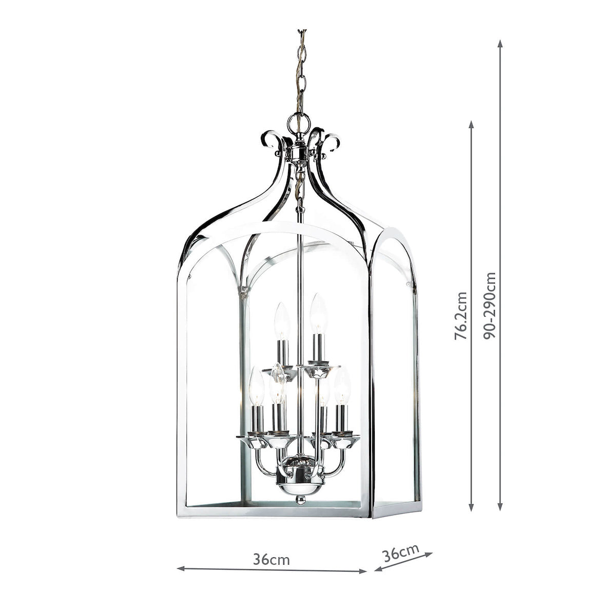 Senator 6 Light Pendant Polished Chrome