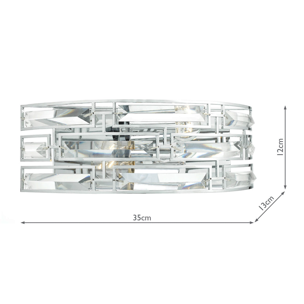 Seville 2 Light Wall Light Crystal Polished Chrome