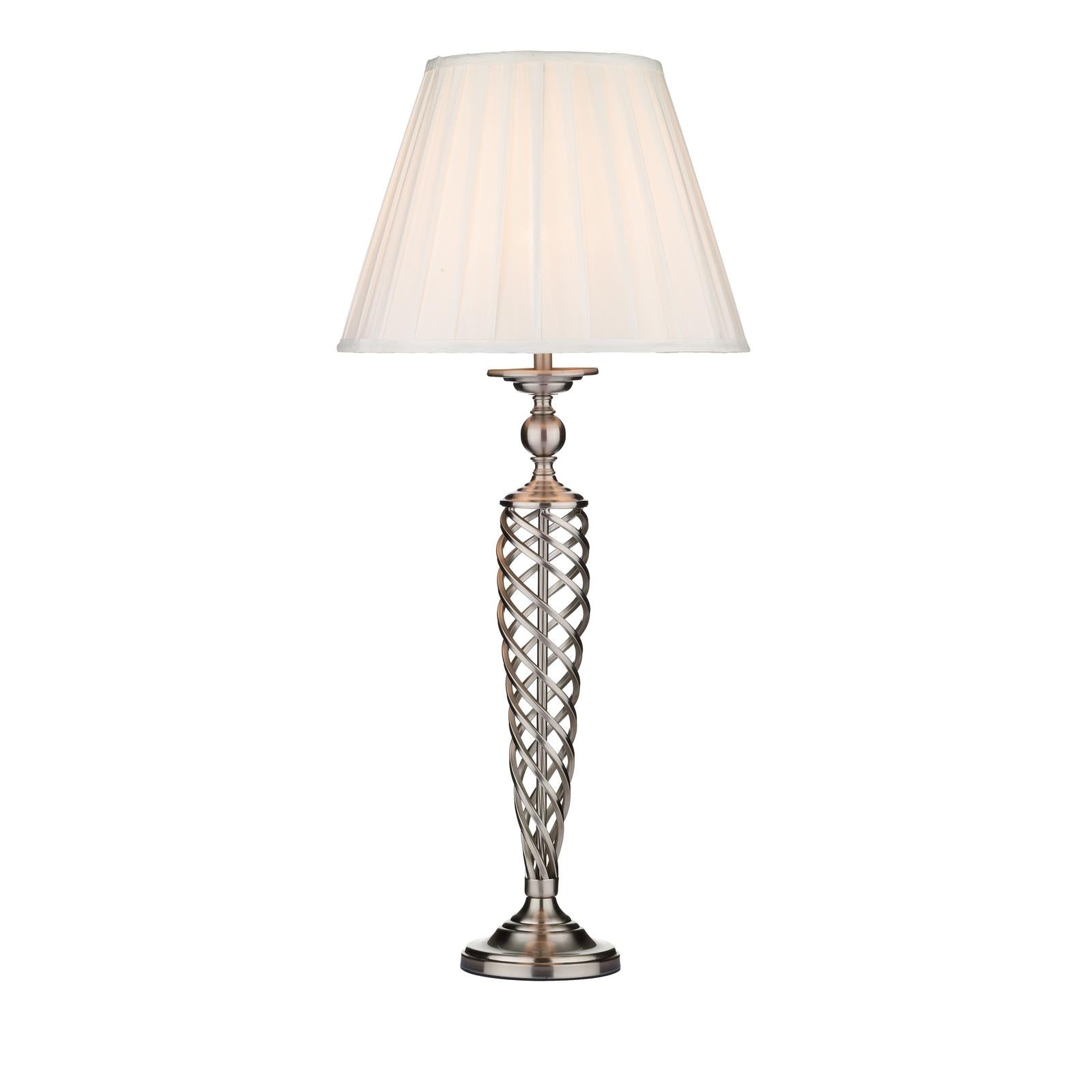Siam Table Lamp Satin Chrome With Shade (Multipack)