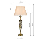 Siam Table Lamp Antique Brass With Shade (Multipack)