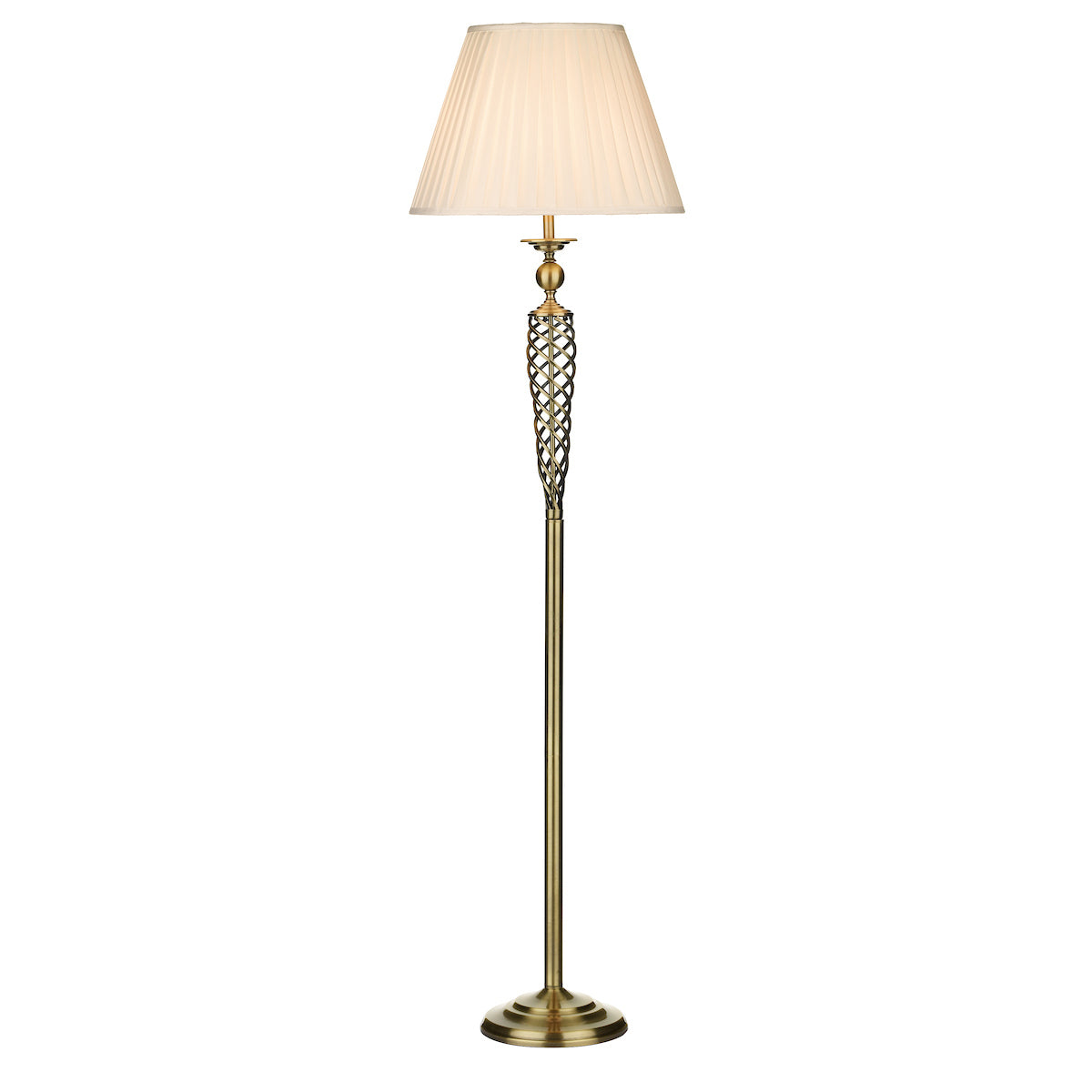 Siam Floor Lamp Antique Brass With Shade (Multipack)