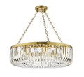 Sigourney 8 Light Pendant Satin Gold and Crystal