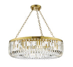 Sigourney 8 Light Pendant Satin Gold and Crystal