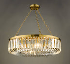 Sigourney 8 Light Pendant Satin Gold and Crystal