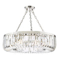 Sigourney 8 Light Pendant Polished Nickel and Crystal
