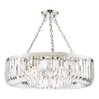 Sigourney 8 Light Pendant Polished Nickel and Crystal
