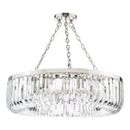 Sigourney 8 Light Pendant Polished Nickel and Crystal