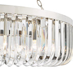 Sigourney 8 Light Pendant Polished Nickel and Crystal