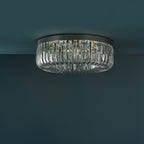 Sigourney 6 Light Flush Polished Nickel and Crystal
