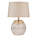 Sonia Dual Light Table Lamps Antique Brass & Silver Glass With Shade