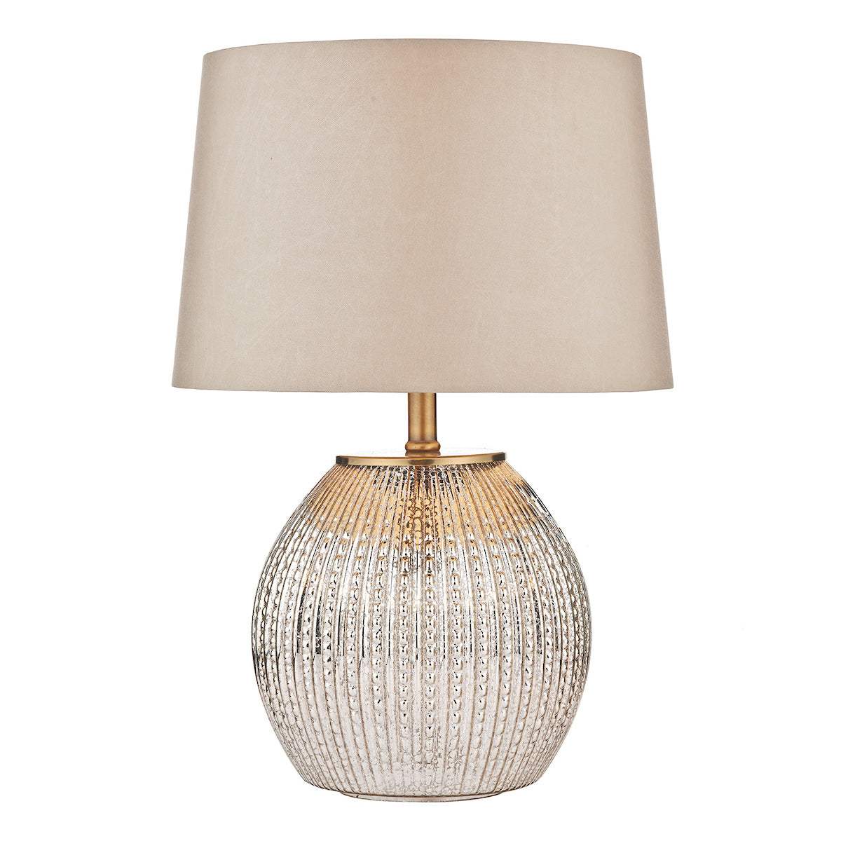 Sonia Dual Light Table Lamps Antique Brass & Silver Glass With Shade