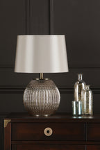 Sonia Dual Light Table Lamps Antique Brass & Silver Glass With Shade
