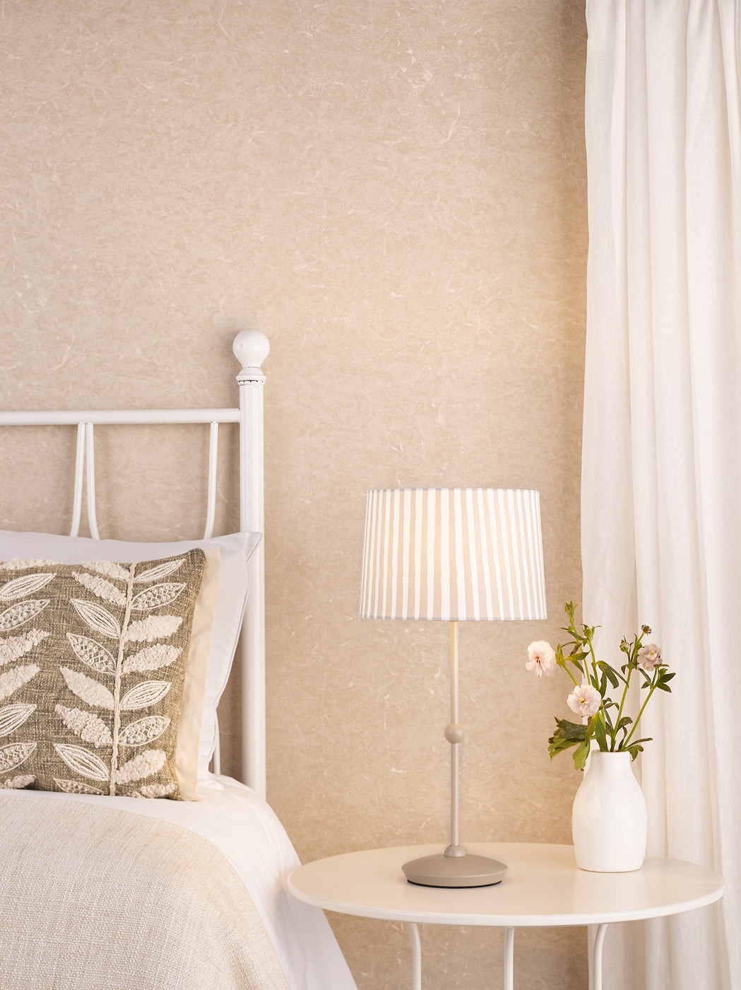 Sosa Table Lamp Matt Taupe With Shade 1
