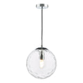 Ripple Pendant Polished Chrome & Clear Glass