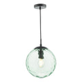 Ripple Pendant Matt Black & Green Glass