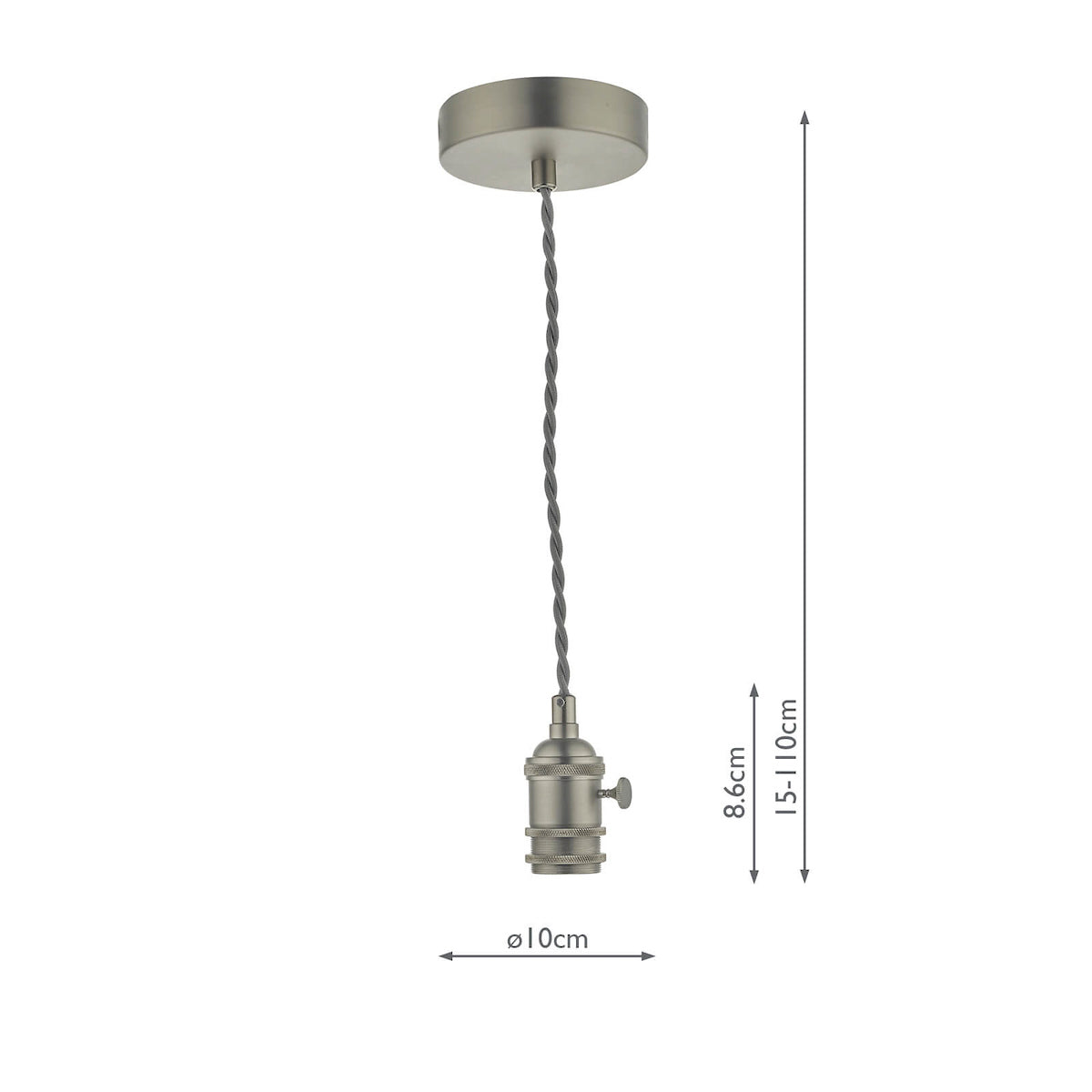 Accessory 1 Light Antique Chrome E14 Suspension