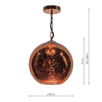 Speckle 1 Light Electro Plated Pendant Copper Finish