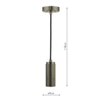 1 Light Knurled Antique Chrome E27 Suspension