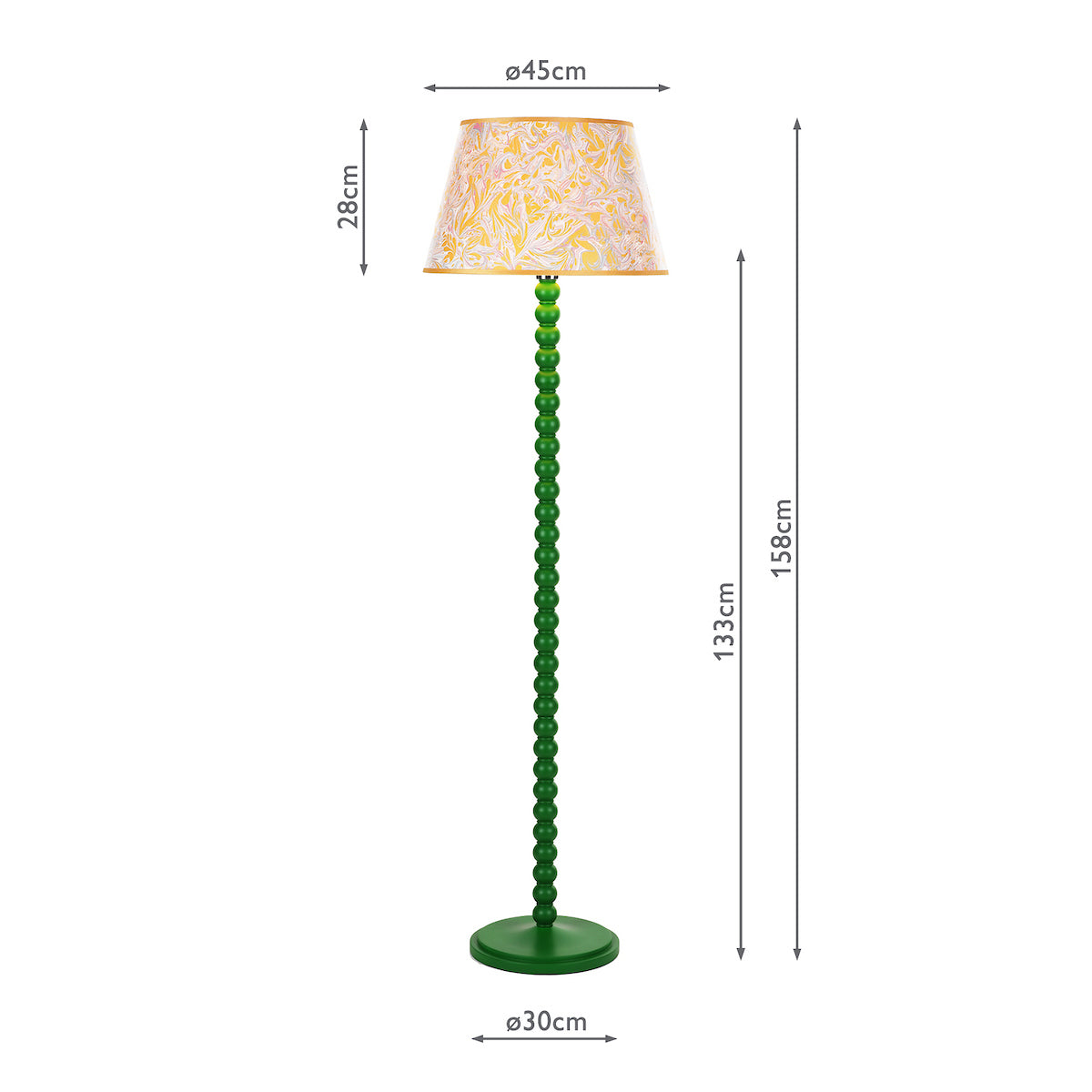 Spool Floor Lamp Gloss Green Base Only