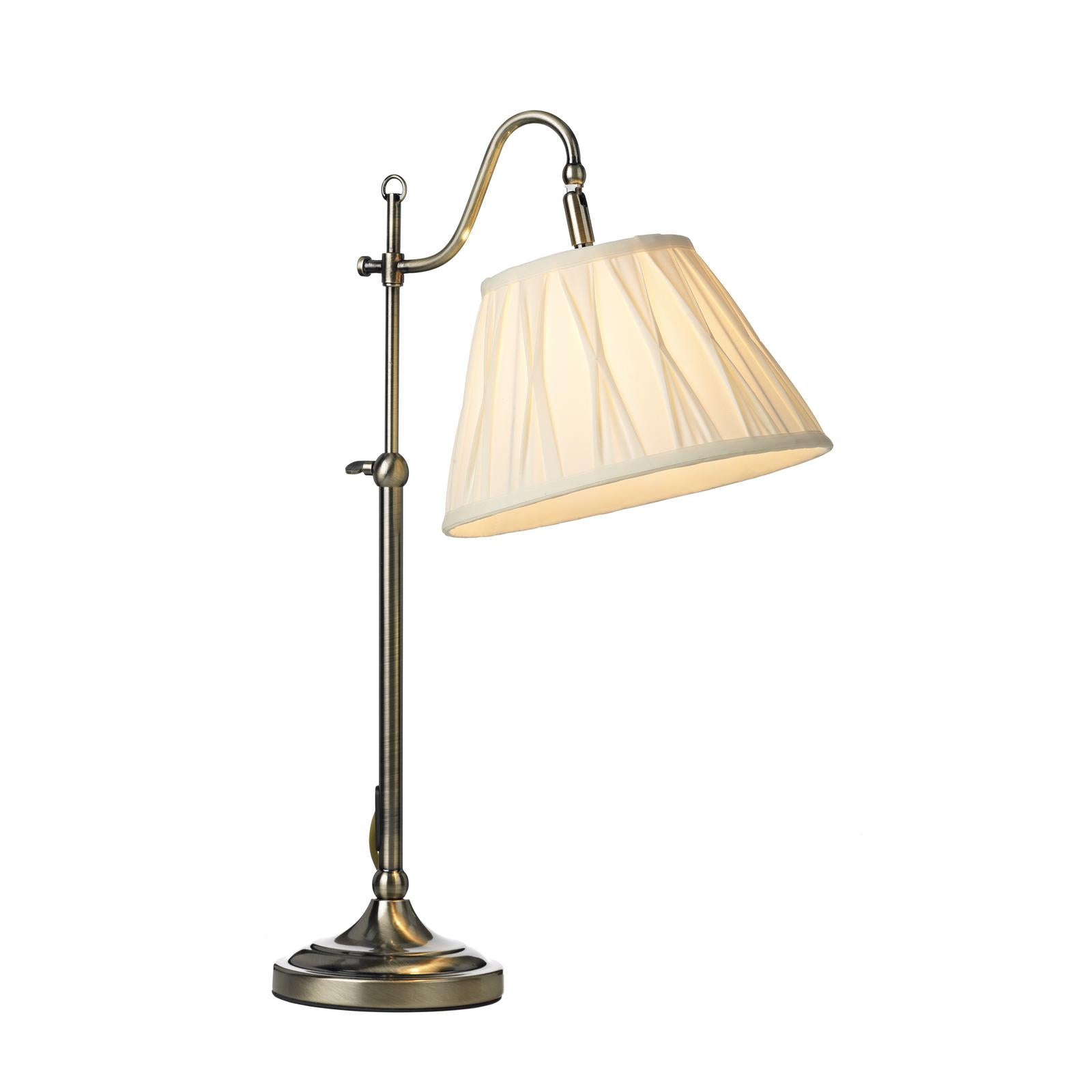 Suffolk Rise & Fall Table Lamps Antique Brass With Shade