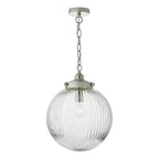 Tamara Pendant Satin Nickel & Ribbed Glass