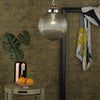 DAR Tamara Ribbed Glass Pendant Light Satin Nickel IP44