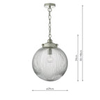 Tamara Pendant Satin Nickel & Ribbed Glass