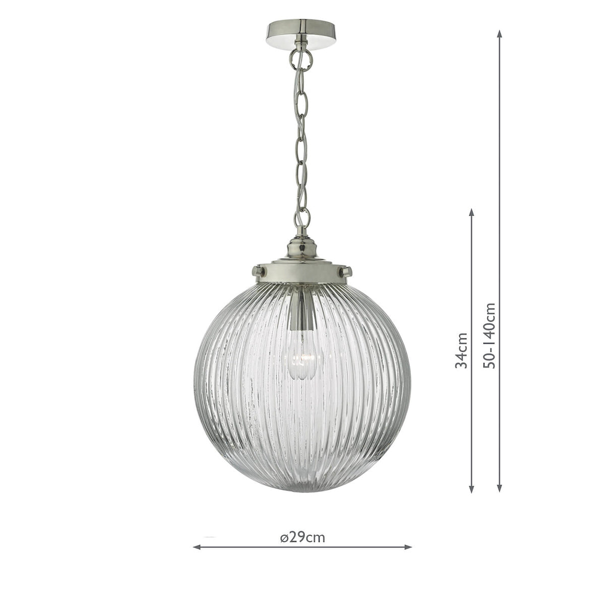 Tamara Pendant Satin Nickel & Ribbed Glass