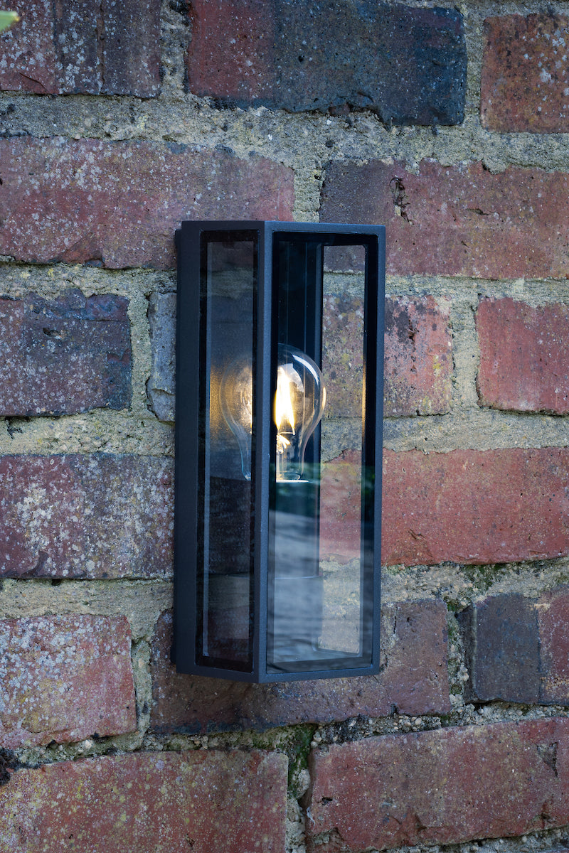 Taryn Outdoor Wall Light Matt Grey Glass IP65