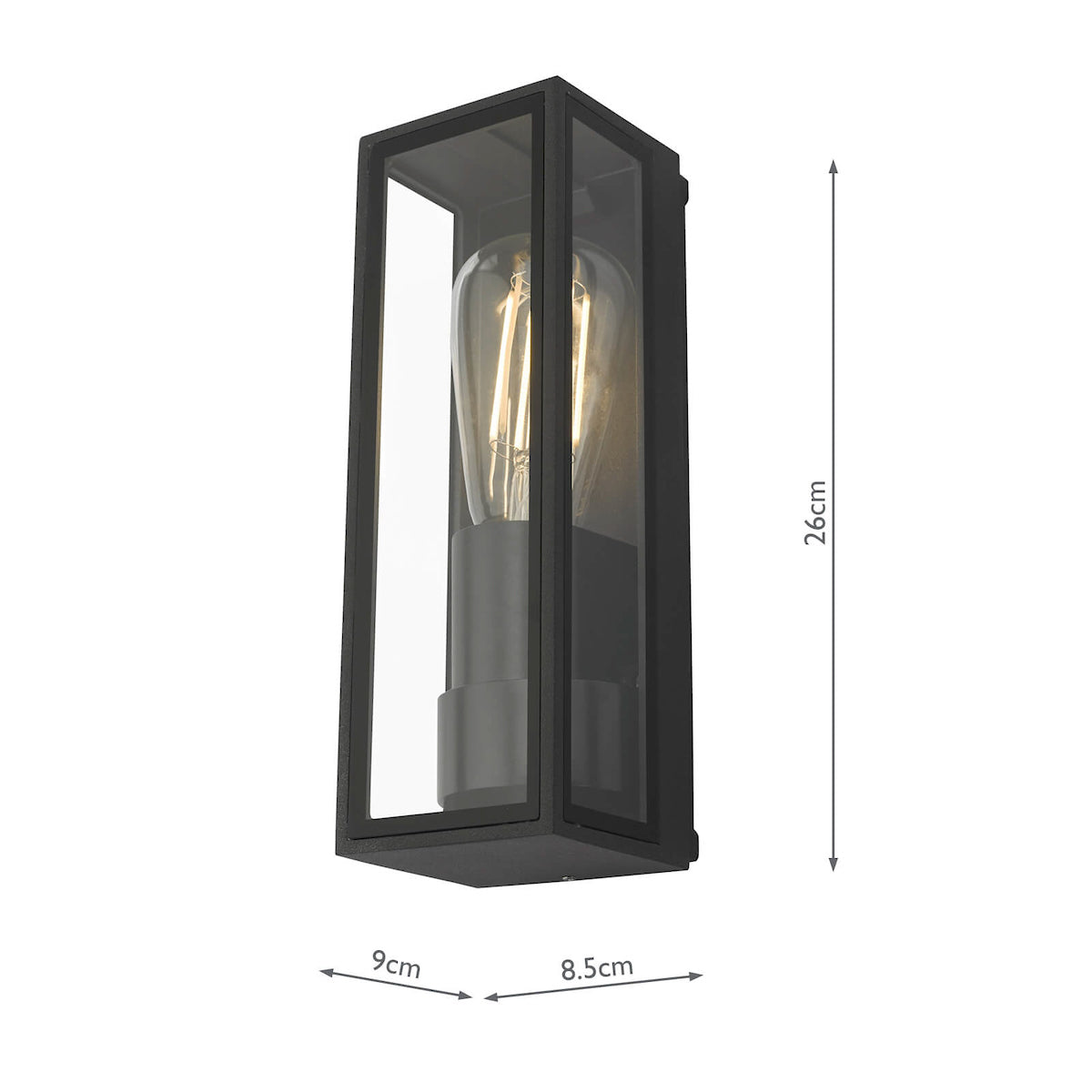 Taryn Outdoor Wall Light Matt Grey Glass IP65