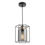 Tatum Pendant Matt Black and Smoked Glass