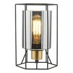 Tatum Table Lamp Matt Black and Smoked Glass