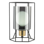 Tatum Table Lamp Matt Black and Smoked Glass