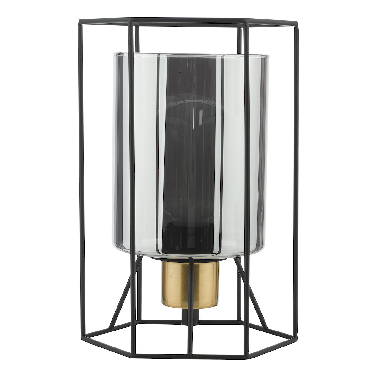 Tatum Table Lamp Matt Black and Smoked Glass