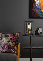 Tatum Table Lamp Matt Black and Smoked Glass