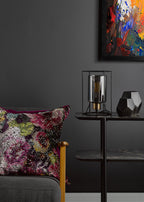 Tatum Table Lamp Matt Black and Smoked Glass