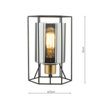 Tatum Table Lamp Matt Black and Smoked Glass