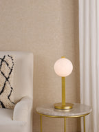 Tauri Table Lamp Matt Gold and Opal Glass